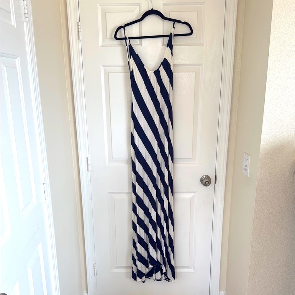 Striped Maxi Dress in Navy Blue and White